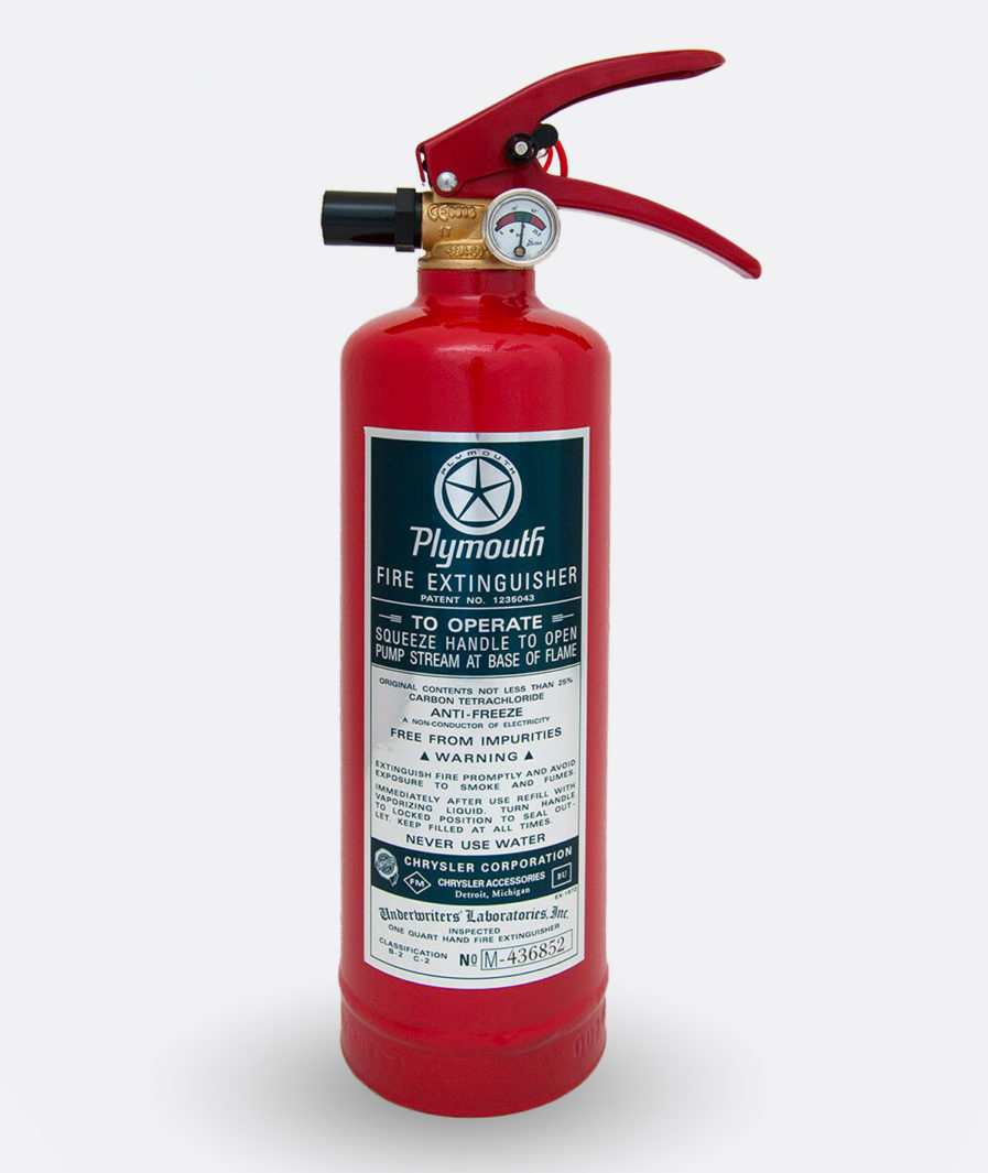 Plymouth Fire Extinguisher Sticker