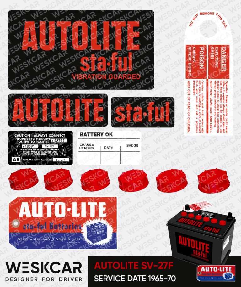 Autolite Battery Group 27 SV27F red (196570) Push in Caps kit WESKCAR