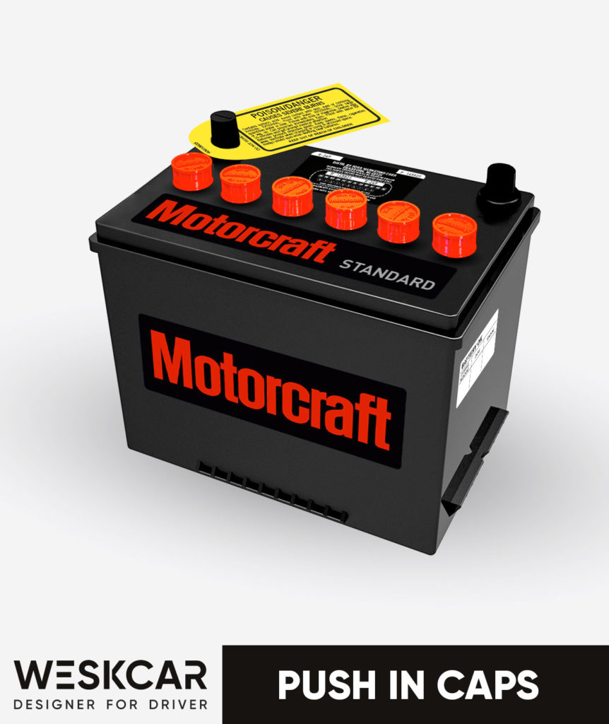 Motorcraft Battery Red Group 24 R-24F (1972-77) Push in Caps kit