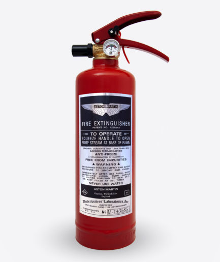 Aston Martin Extinguisher sticker